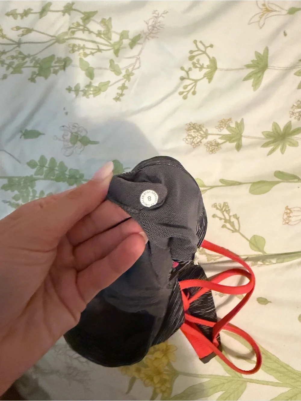 lululemon athletica Gray Sports Bra with Red Strappy Back
